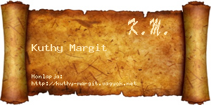 Kuthy Margit névjegykártya